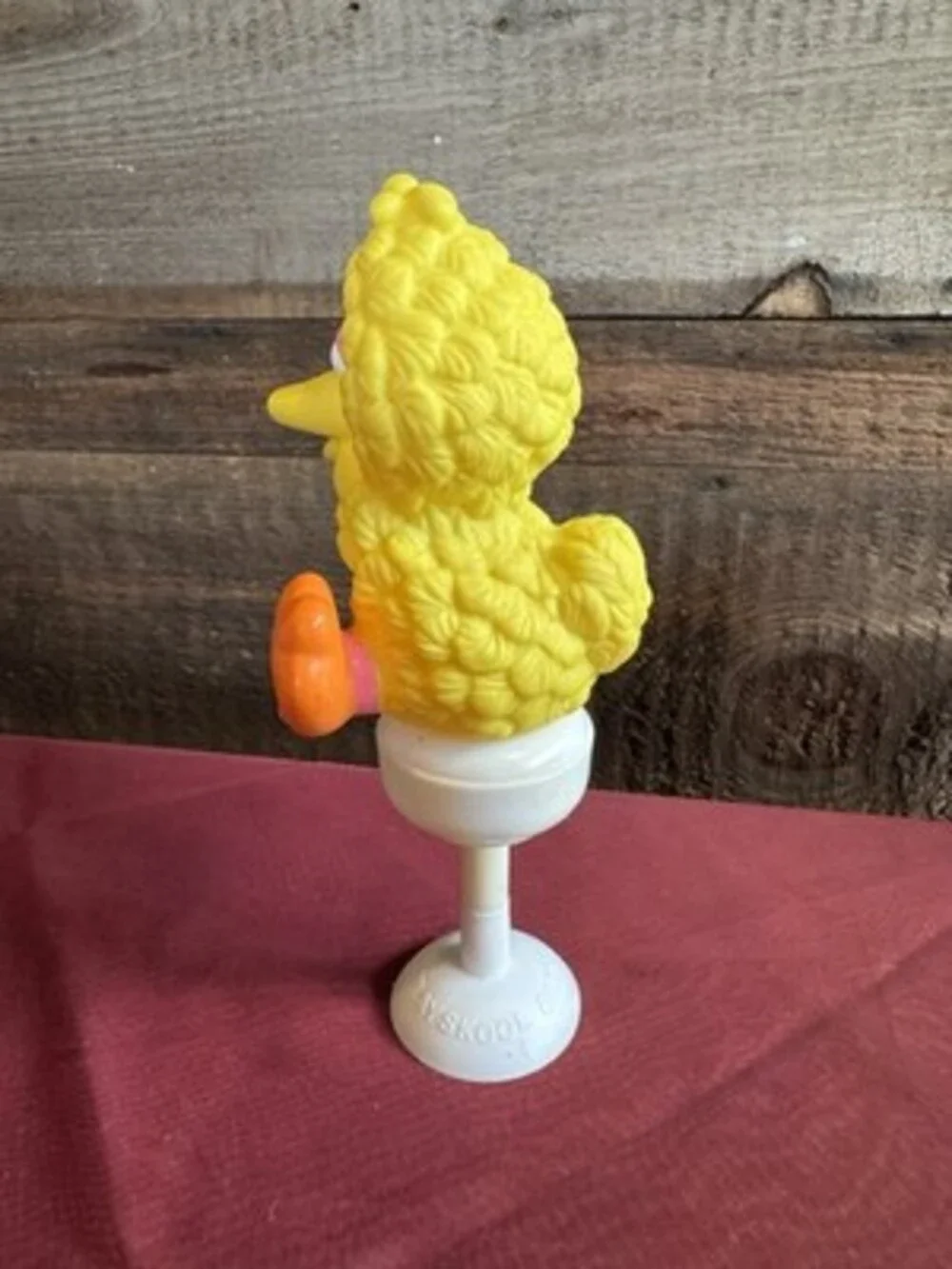 Vintage Playskool Baby Stay Put Big Bird Teether Rattle Suction Cup Baby Toy ~8”